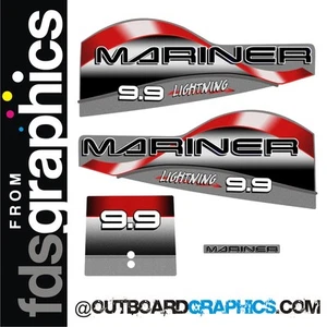 Kit de calcomanías/pegatinas fueraborda Mariner 9,9 hp - Imagen 1 de 1