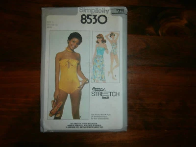 Simplicity 8530 Size 8-12 Misses' bathing Suit Front Wrapped Skirt Stretch Knit - Image 1 of 2