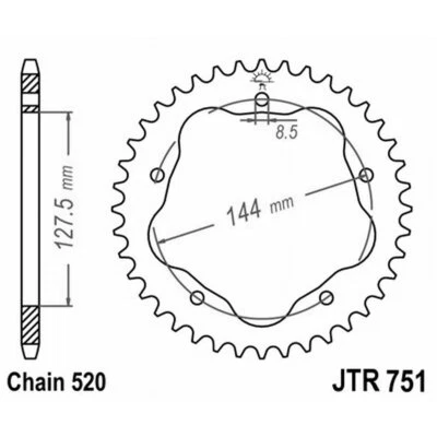 CORONA ACCIAIO JT 42 DENTI JTR751.42 per Ducati 996 996 SPS III 2000-2000 Foto 1 de 3