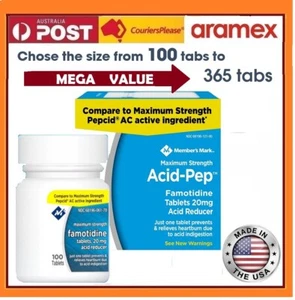Famotidine 20mg 100ct Acid Reducer Reflux Heartburn Relief as Pepcid EXP 10/26 - Picture 1 of 12