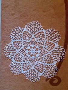 Decke, Filet, Häkeldecke, Rund ca. 35 cm, creme-weiss - Bild 1 von 2