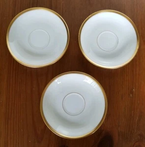 Vintage Haviland France Untertassen weiß mit Goldrand kleine Teller - Bild 1 von 4
