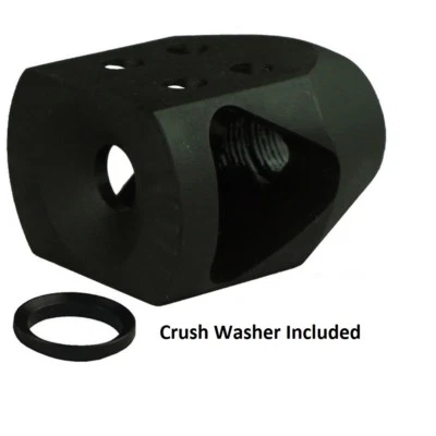 Freno de boca de acero mini cisterna compacto 1/2-28 TPI .223 5,56 se adapta a la acción del perno Foto 1 de 3