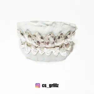 SOLID Sterling Silver NUGGET Cut Custom Fit Handmade Real GRILL GRILLZ - Picture 1 of 5