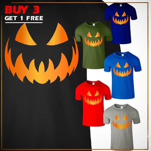 Halloween Cara de Calabaza Para Hombre Camiseta Película de Terror de Miedo Nuevo Regalo EE. UU. Fiesta Camiseta - Imagen 1 de 12