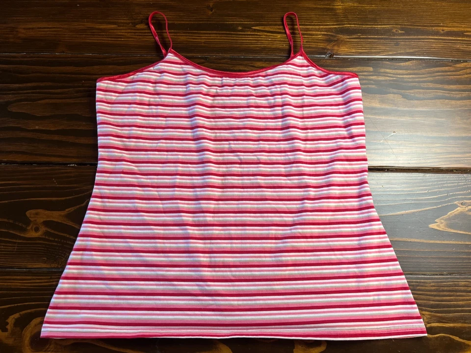 Bobbie Brooks Tank Women's Size 3X Red Multicolor Striped Spaghetti Sleepwear - Image 1 of 4