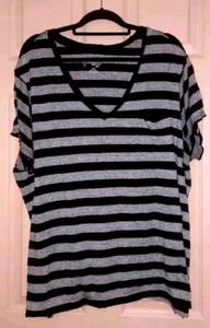 Just My Size Gray & Black 4X Rayon - Polyester Short Sleeve Top - Picture 1 of 5