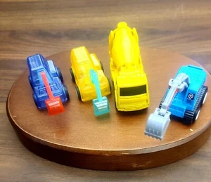 Construction Vehicles Plastic Lot  Of 4 Cake Topper - Picture 1 of 3