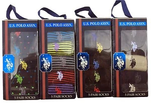 U.S. Polo Assn. Men's 5-Pair Dress Socks Sz. 10-13 NIB - Picture 1 of 16