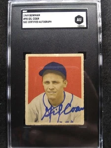 1949 Bowman #90 Gil Coan Signed Rookie AUTO RC Deceased - Picture 1 of 5