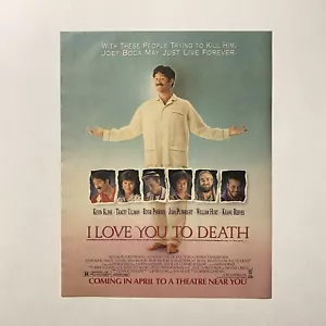 I Love You To Death River Phoenix Keanu Reeves Vtg 1990’s Movie Promo Print Ad - Picture 1 of 2