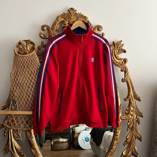 Giacca da pista Adidas rossa vintage Y2K stile Balenciaga taglia L