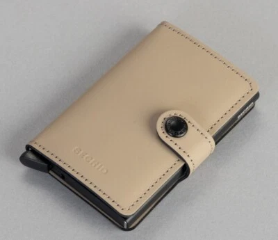 SECRID Mini wallet leather Card Holder Slim Matte Desert beige black RFID New - Image 1 of 3