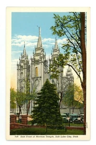 Postal de lino East Front of Mormon Temple Salt Lake City, UT - Imagen 1 de 2