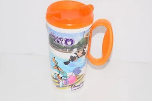Taza taza de plástico térmico Mickey Mouse piscina naranja de 7" Walt Disney World Land Parks - Imagen 1 de 3