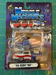 Muscle Machines - 1/64 Scale - '56 Olds 88 - Stars & Stripes - NIB - (C) - Picture 1 of 4