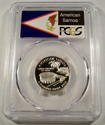 2009-S 25c SILVER PCGS PR70DCAM AMERICAN SAMOA QUARTER PROOF DEEP CAMEO PR 70 DC - Image 1 of 3