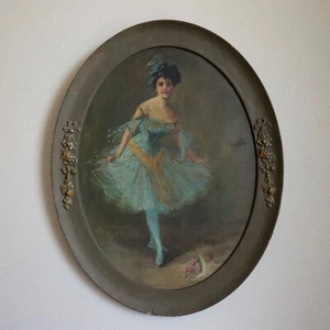 Maren Froelich Paris Ballerina c1910 Oval Ballet Dancer California Impressionist - Picture 1 of 24