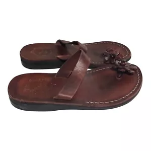 Jerusalem Sandalen Damen Braun Leder Sandalen Zehentrenner Handarbeit Gr. 39 US 8,5 - Bild 1 von 7