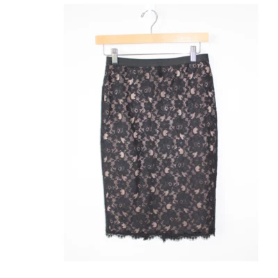 BCBG Maxazria Black Lace Zip Back High Waisted Pencil Skirt XS - Image 1 of 4