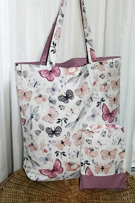 Einkaufstasche mit Hülle ,Stofftasche,Beutel,Shopper,selbst genäht - Bild 1 von 4