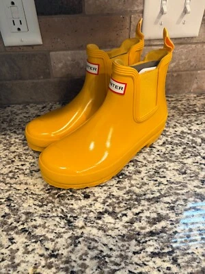 Hunter Original Chelsea Boot Corto Impermeable Amarillo Botas de Lluvia Para Mujer Talla 7 Foto 1 de 4
