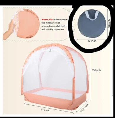 Yoofoss Baby Crib Tent  Dark Grey color NEW - Image 1 of 4