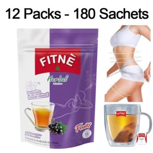 12 X Tea FitNe Herbal Infusion Tea Black currant Flavored Slim Weight Control - Picture 1 of 2