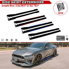 2.2m/2m Side Skirt Lip Spoiler Extensions Strip Body Kit For Ford Mustang Fiesta