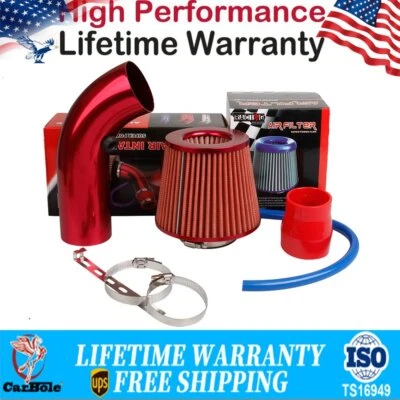 Kit de inducción de filtro de admisión de aire frío para automóvil Sistema de manguera de flujo de energía de aluminio Foto 1 de 4