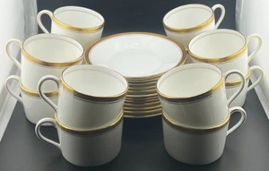 COALPORT ELITE GOLD FLAT TEACUP AND SAUCER SET OF 12 - Picture 1 of 3
