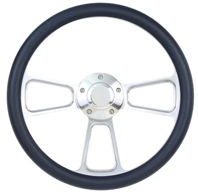 Impala 1969-1994, Bel Air, Caprice 14" kit de volante negro, bocina lisa Foto 1 de 4