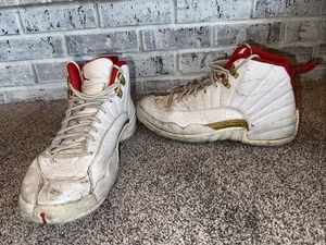 Mens Nike Air Jordan 12 XII Retro FIBA White Red 130690-107 Sz 10. Cooked Shoes! - Picture 1 of 8