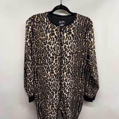 Pijama de una pieza con patas de lana estampado de leopardo de Nick & Nora para mujer L gato Foto 1 de 4