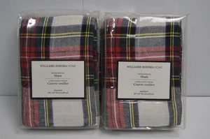 2 Williams Sonoma Home Tartan Bedding Sham Christmas Plaid Standard NWT New NIP - Picture 1 of 14