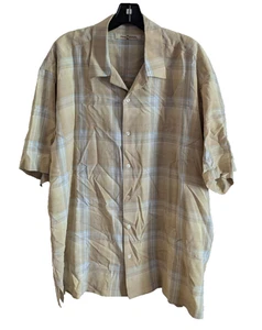 Tommy Bahama Para Hombres XL Amarillo Tencel Manga Corta Con Botones Informal Hawaiano - Imagen 1 de 4