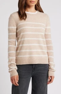 Maglione girocollo donna Caslon 100% cashmere in pelle marrone taglia XL nuovo - Foto 1 di 6