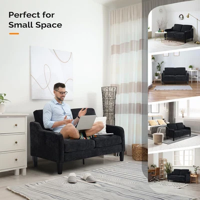 Sofá de salón, cómodo sofá tapizado de chenilla de 2/3 plazas Foto 1 de 3