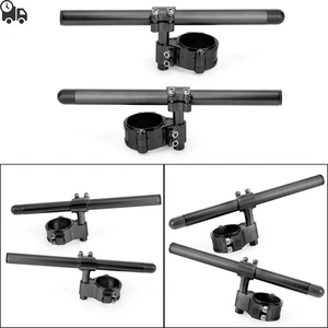 Universal Rotatable Billet CNC Aluminum Clip Ons Fork Tube Handlebar Kit 37mm BK - Picture 1 of 12