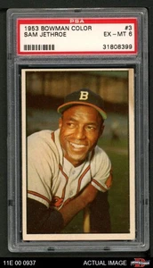 1953 Bowman #3 Sam Jethroe Braves PSA 6 - EX/MT - Picture 1 of 5