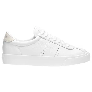Zapatos informales unisex Superga 2843 Club S cómodos de cuero blancos - Imagen 1 de 6