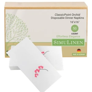 Disposable Dinner Napkins, Biodegradable for Parties, Showers, Luncheons – Wh... - Picture 1 of 6