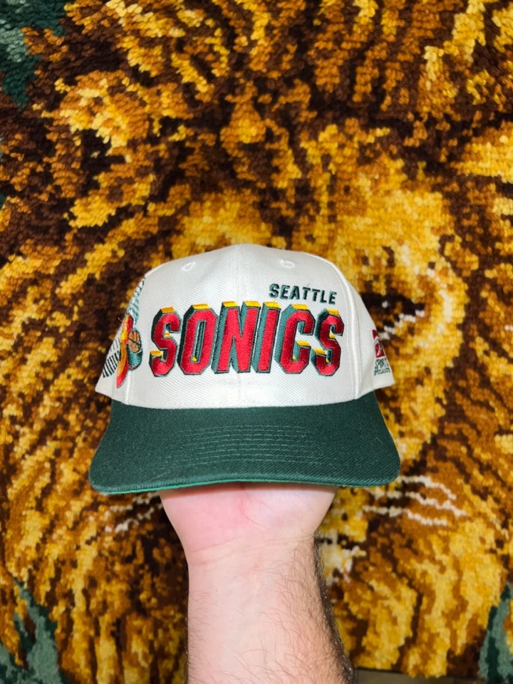 Vtg Seattle Sonics Supersonics Sports Specialties Shadow Snapback Hat - Image 1 of 4