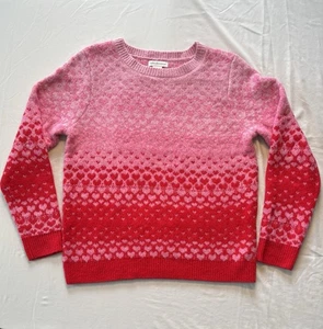Cupcakes y Cachemira Mujer Rosa y Rojo Suéter Ombre con Corazones Talla Grande - Imagen 1 de 5