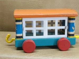 Tren de circo de madera Fisher Price de colección Huffy Puffy coche ferrocarril juguete de tracción #999 - Imagen 1 de 7