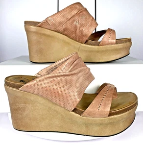 OTBT Damen-Riemensandale Heckklappe warm rosa Leder Plateau Keilabsatz Kork, 9M NEU - Bild 1 von 24