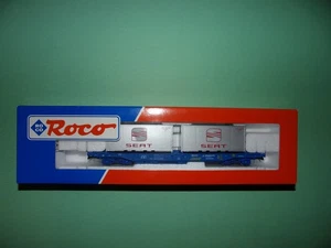ROCO wagon kangourou + conteneurs SEAT RENFE 47009 NEUF - Picture 1 of 7