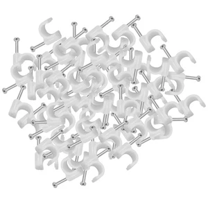 300 Pièces Câbles Agrafes Agrafes Mur Fil Clou Fixation Pour Eth5185 - Photo 1/9