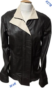 Vera Pelle Damen Jacke braun creme durchgehender Reißverschluss Made in Italy - italienische Gr. 52 - Bild 1 von 15