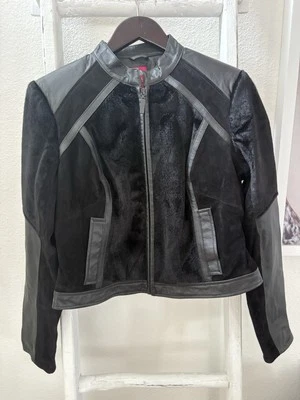 GILI Mujer Hermoso Negro Cuero Genuino Motociclista Chic Chaqueta Abrigo Suave 10 Foto 1 de 4
